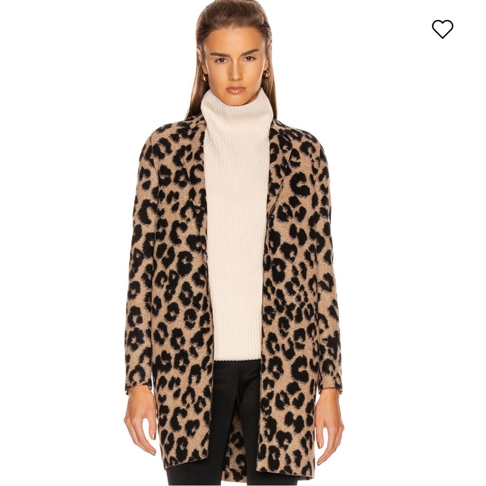 HARRIS WHARF LONDON Leopard Print Jacket Designer Fall Wool Coat NEW IT 38